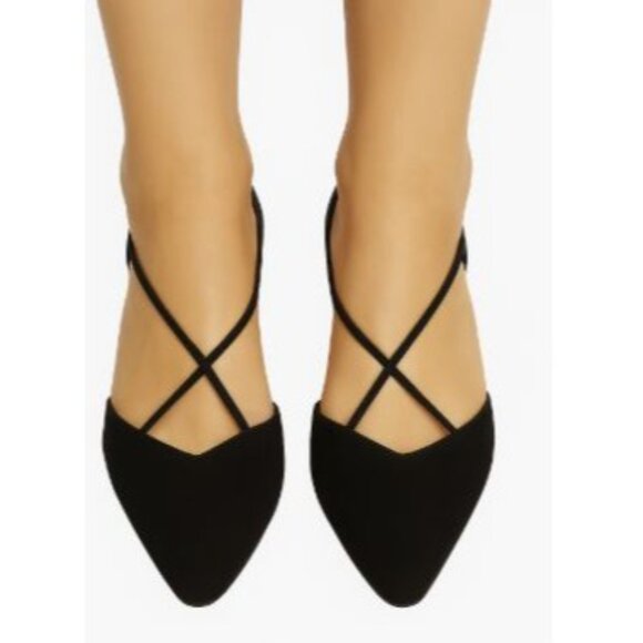 Stuart Weitzman 5B Black Suede Heels Womens Size 5 Elegant Square Toe Straps - Picture 9 of 10